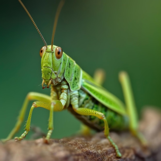 Green Grasshopper macro