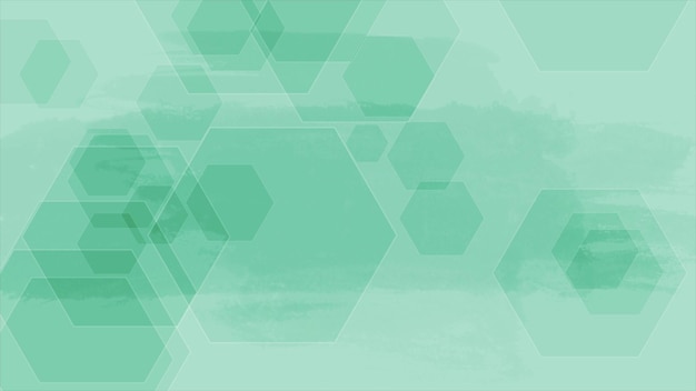 Photo green grunge minimal geometric background with hexagons