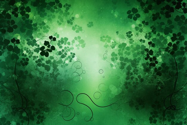 Photo green grunge shamrock background