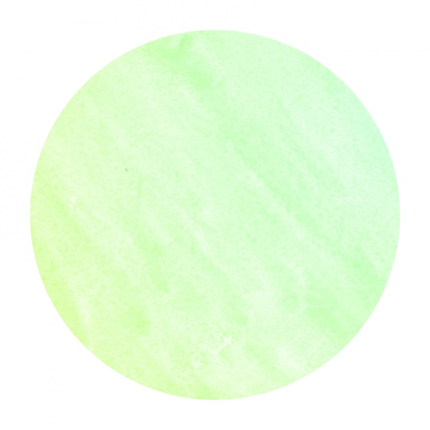 Green hand drawn watercolor circular frame background texture with stains