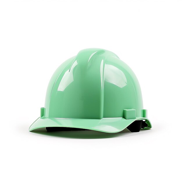 Green Hard Hat Minimalist Isolated on Pure White