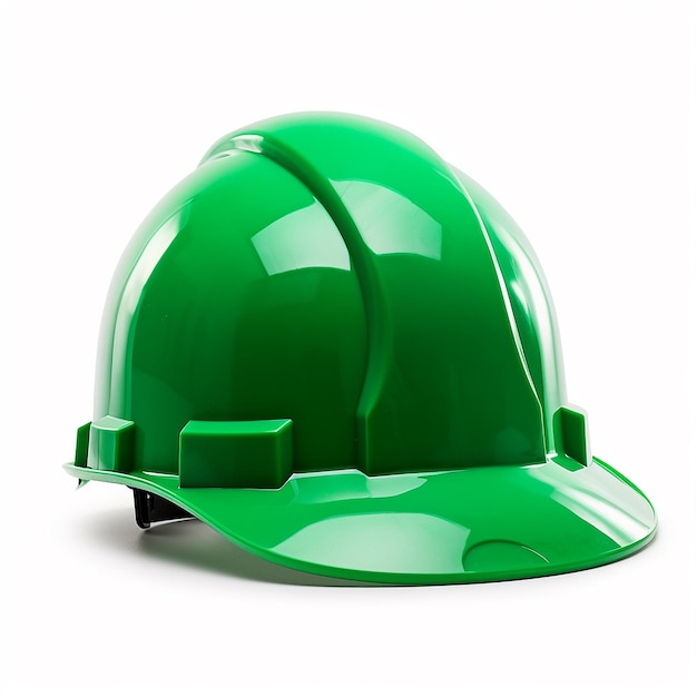 Photo green hard hat minimalist isolated on white