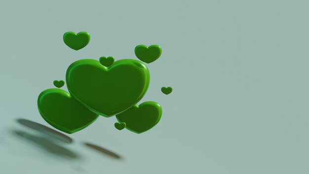 Photo green heart on a background