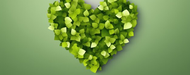 Photo green heart isolated on background flat lay vecor illustration ar 52 v 52 job id abe75f298b824c68b31