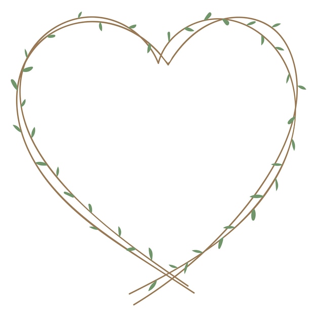 green hearted wreath element transparent png