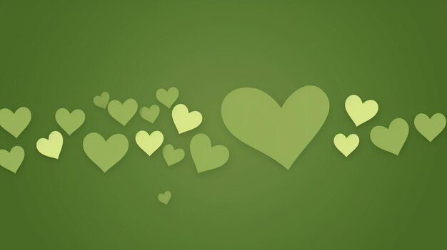 Photo green hearts with the word love on them