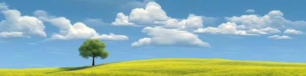 a green hill with clouds