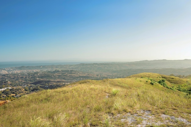 Green hills with landscape view