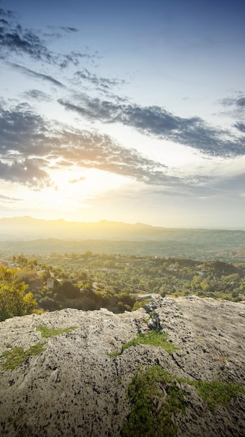 Green hills with landscape view