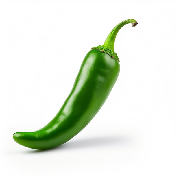 green hot chili pepper isolated on a white background generated with ai