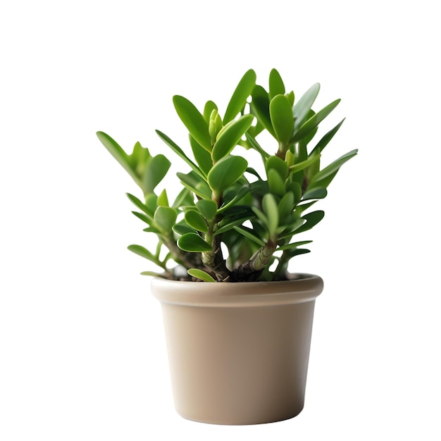 Green houseplant in pot isolated on white backgroundclipping path included