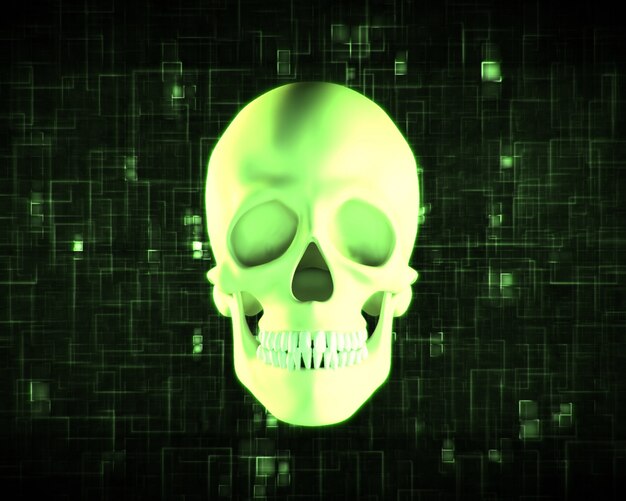 Photo green human skull