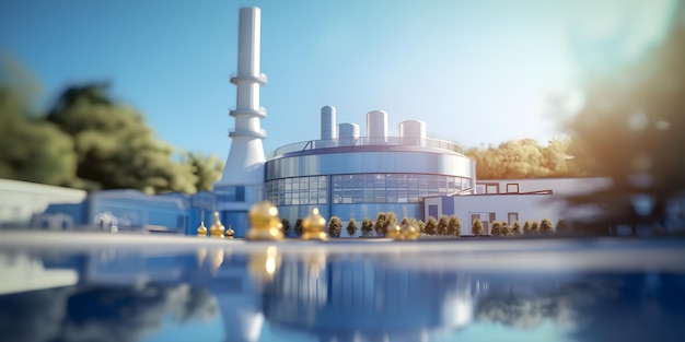 Green Hydrogen factory concept Hydrogen production from renewable energy sources