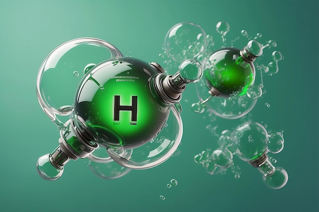 Green Hydrogen H2 gas molecule