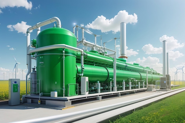 Трубопровод производства возобновляемой энергии «Зеленого водорода» Зеленый водород для производства экологически чистой электроэнергии