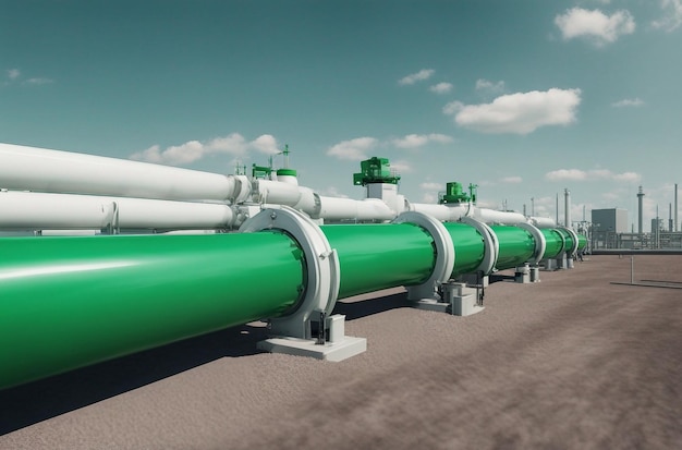 Green Hydrogen renewable energy production pipeline green hydrogen gas for clean electricity solar