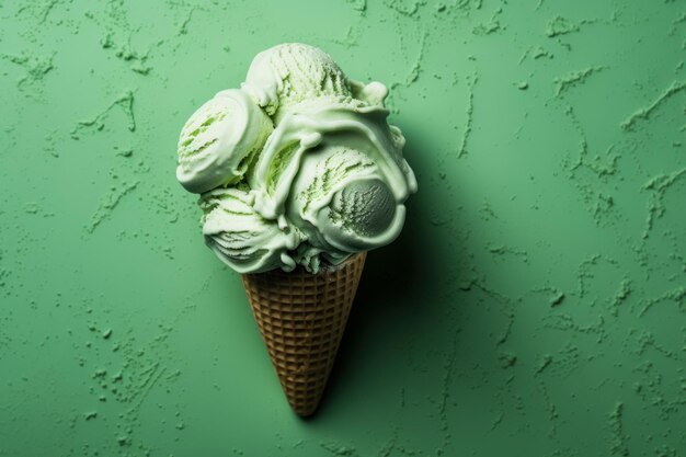 녹색 아이스크림 패턴 젤라토 음식 여름 다채로운 Ai 생성
