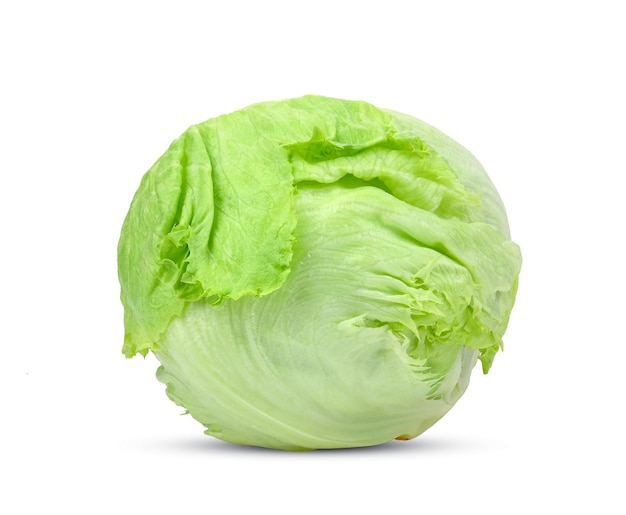 Green Iceberg lettuce isolated on White Background