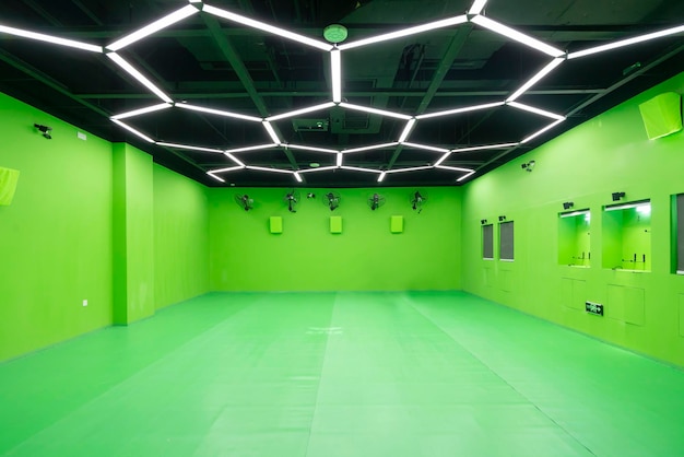 Photo green indoor space of vr game hall