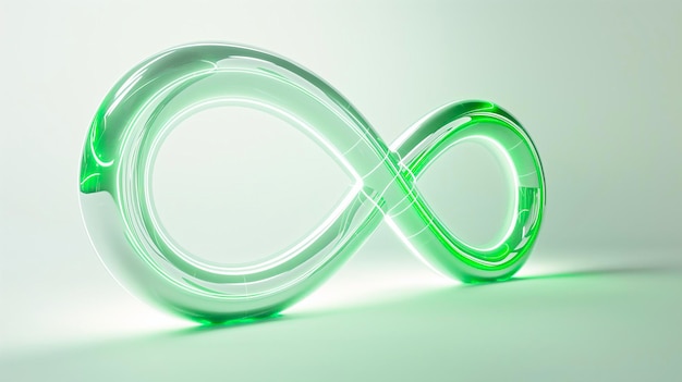 a green infinity symbol is wrapped in a circle