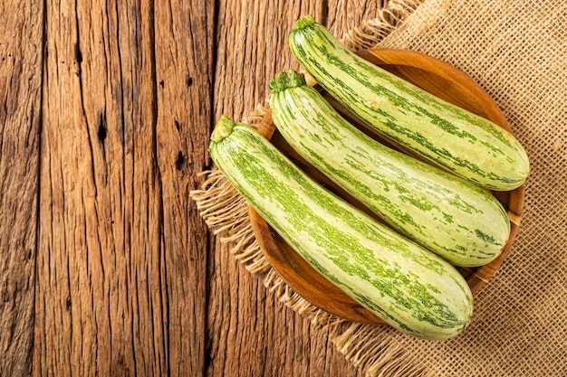 Green italian zuchini on the table