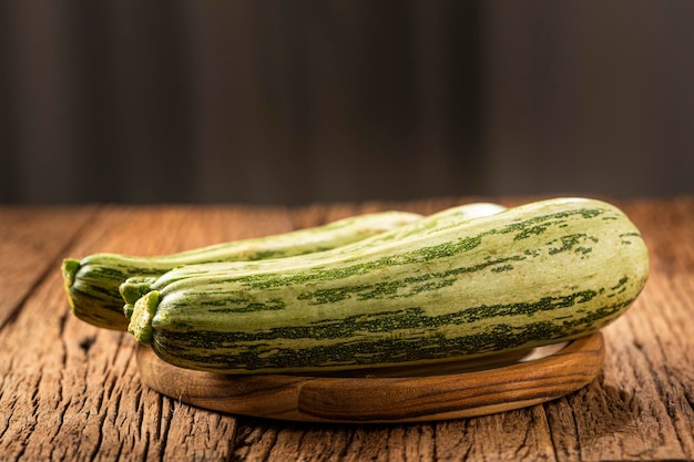 Green italian zuchini on the table