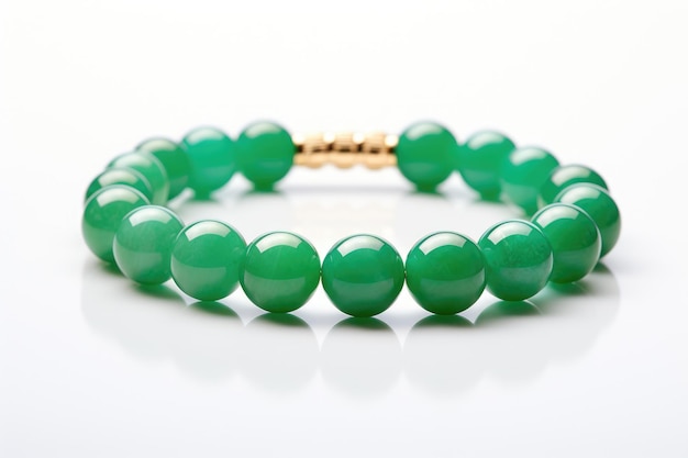Green Jade Tennis Jewelry Isolated On White Background