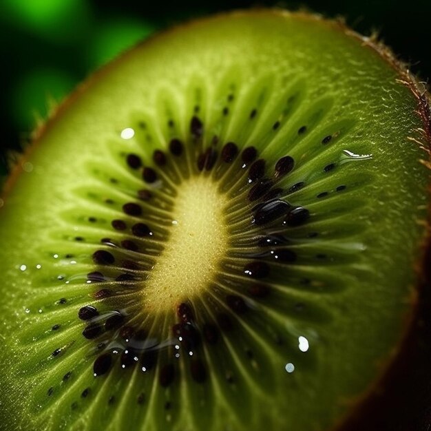 Photo green jewel the juicy elegance of a ripe kiwi