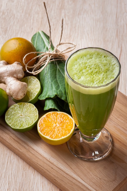 Green juice or fresh juice detox. Copy space