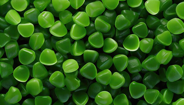 Green juicy gummy candies background Top view Jelly sweets