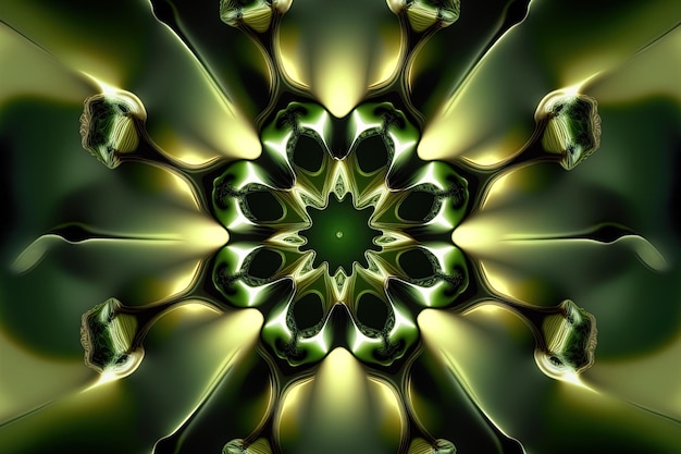 Green Kaleidoscope with reflections clip art