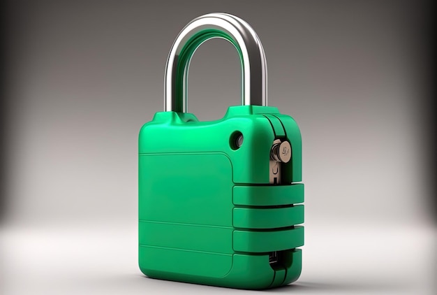 Green key safety lock lie padlock