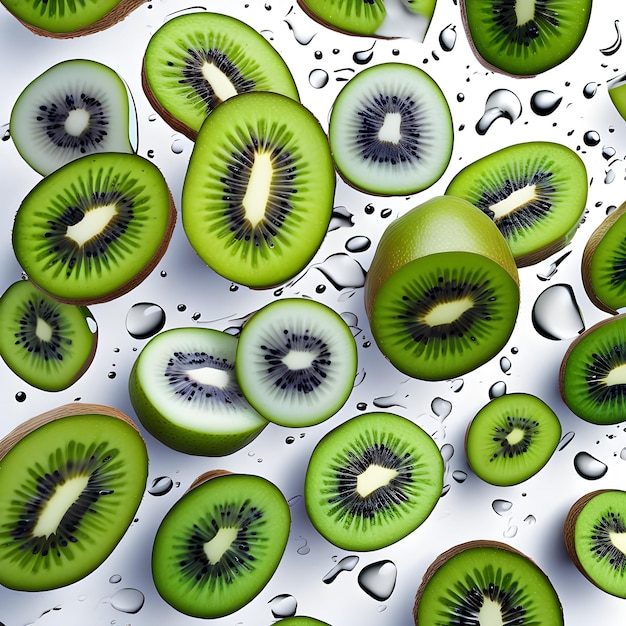 Photo green kiwi slices