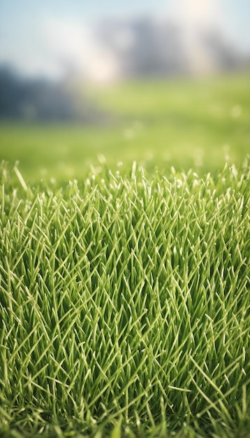 Green lawn with fresh grass outdoors Nature spring grass background texture