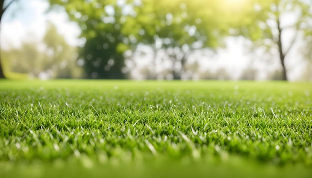 Green lawn with fresh grass outdoors nature spring grass background texture