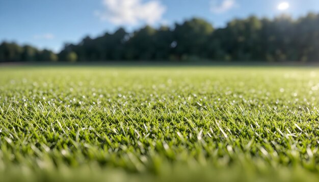 Green lawn with fresh grass outdoors Nature spring grass background texture