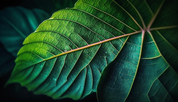 Green leaf background close up view