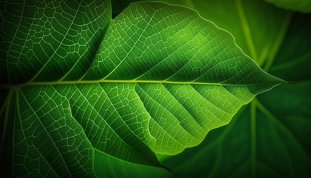 Green leaf background close up view