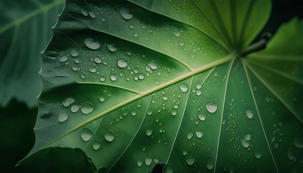 Green leaf background close up view