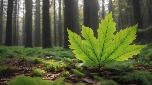 Green leaf in the forest