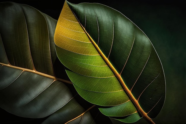 Green leaf image close up high resolutions picture natural and fresh studio lighting