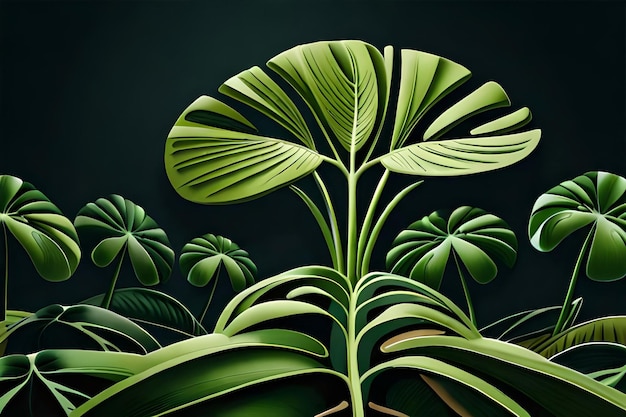 A green leaf is shown on a black background.