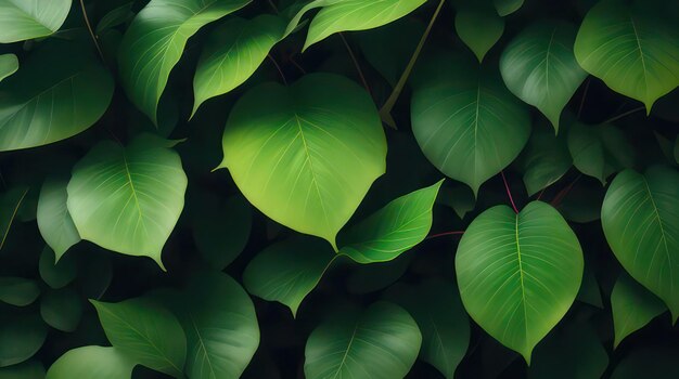 A green leaf is surrounded by other plants