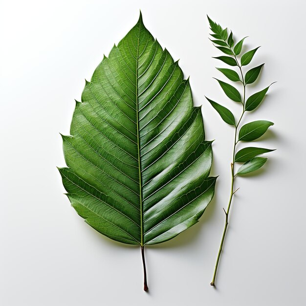 Photo green leaf isolated on white background