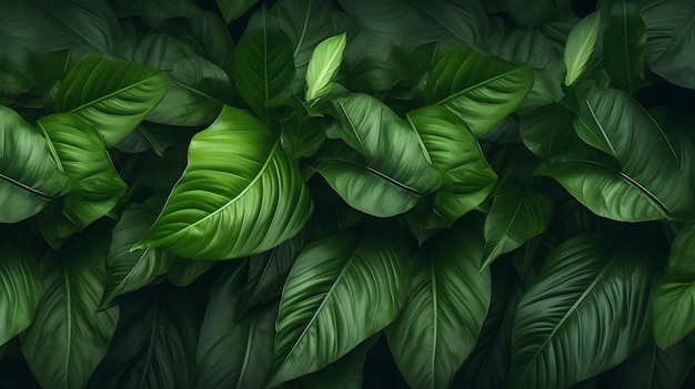 Зеленый лист листья фон в стиле ботанического изобилия UHD изображения и обои