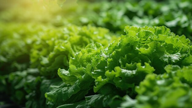 Green leaf lettuce plantation Growing iceberg lettuce Healthy organic food Sphere of agriculture