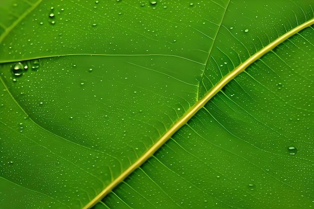 Green leaf macro photograph