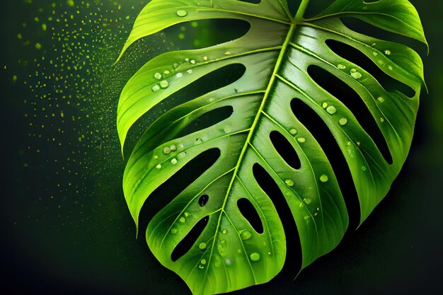 Green leaf nature background Generative Ai