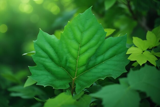 Green leaf in nature