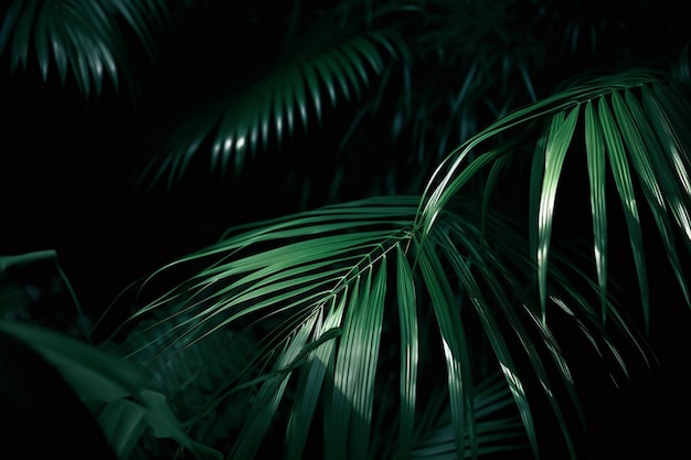 A green leaf of a palm tree